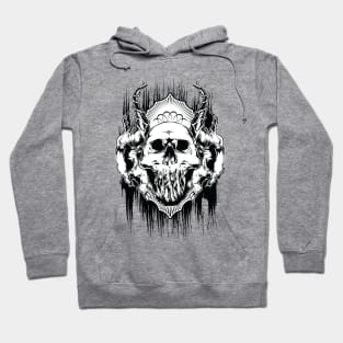 Horned Skull with Crown Halloween Graphic Hoodie